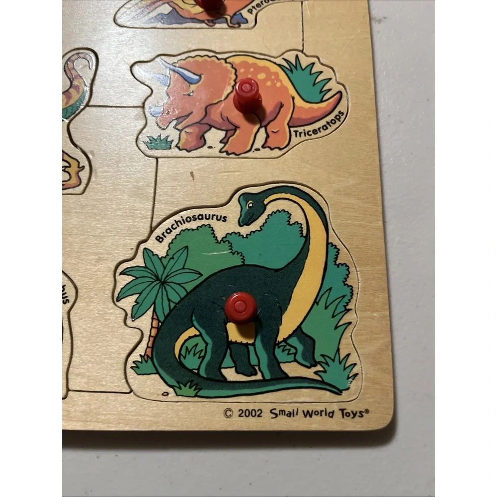 Wood Dinosaur‎ Puzzle From Small World Toys 2002 Puzzibilities Baby Toddler Play